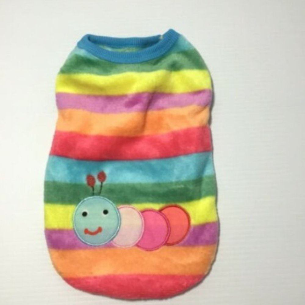 Rainbow Caterpillar Microplush Dog Top Toy Breed Yorkie Chihuahua M or L NEW - Picture 1 of 5